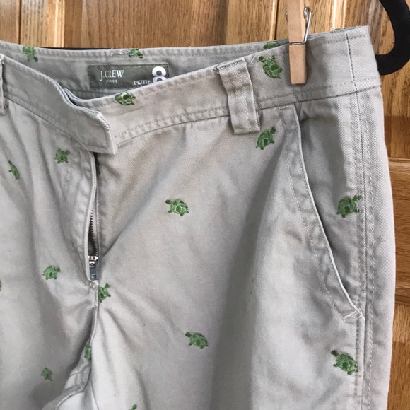Retro Jcrew Turtle Embroidered Pants 8p 